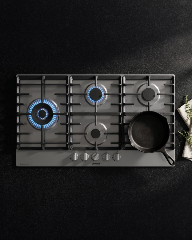 Cooktop a gás visto de cima