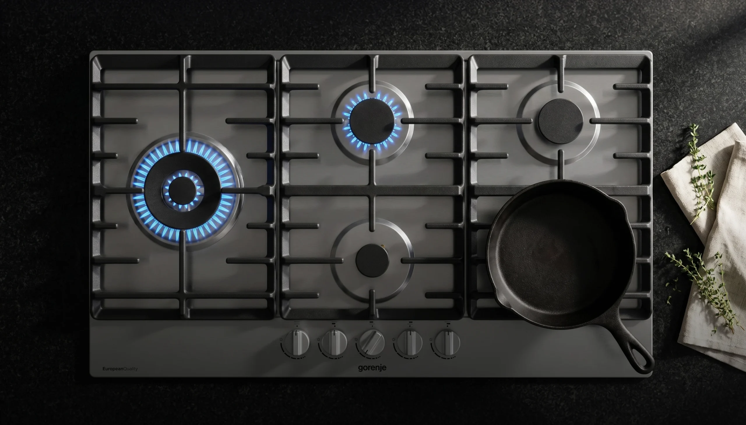 Cooktop a gás de cinco bocas