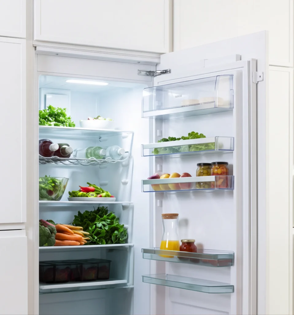 Refrigerador de embutir aberto